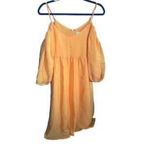 Moulinette Soeurs Carina Dress Puff Sleeve Mango Yellow Anthropologie XS NWT